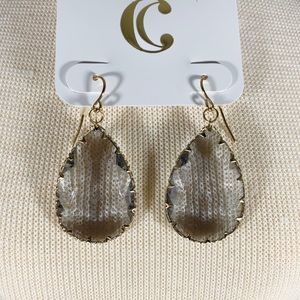 Charming Charlie Gray/Smoke Dangle Earrings